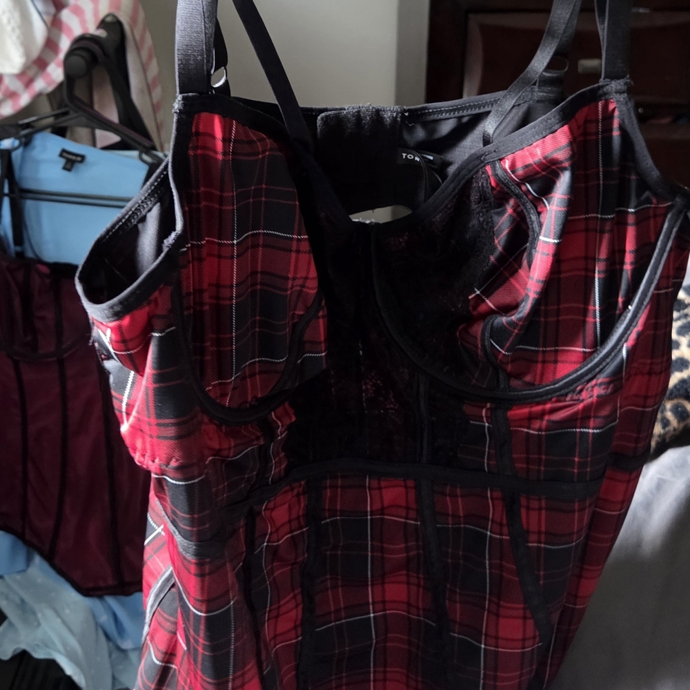 Torrid Red and Black Plaid Bra - Picture 1 of 1